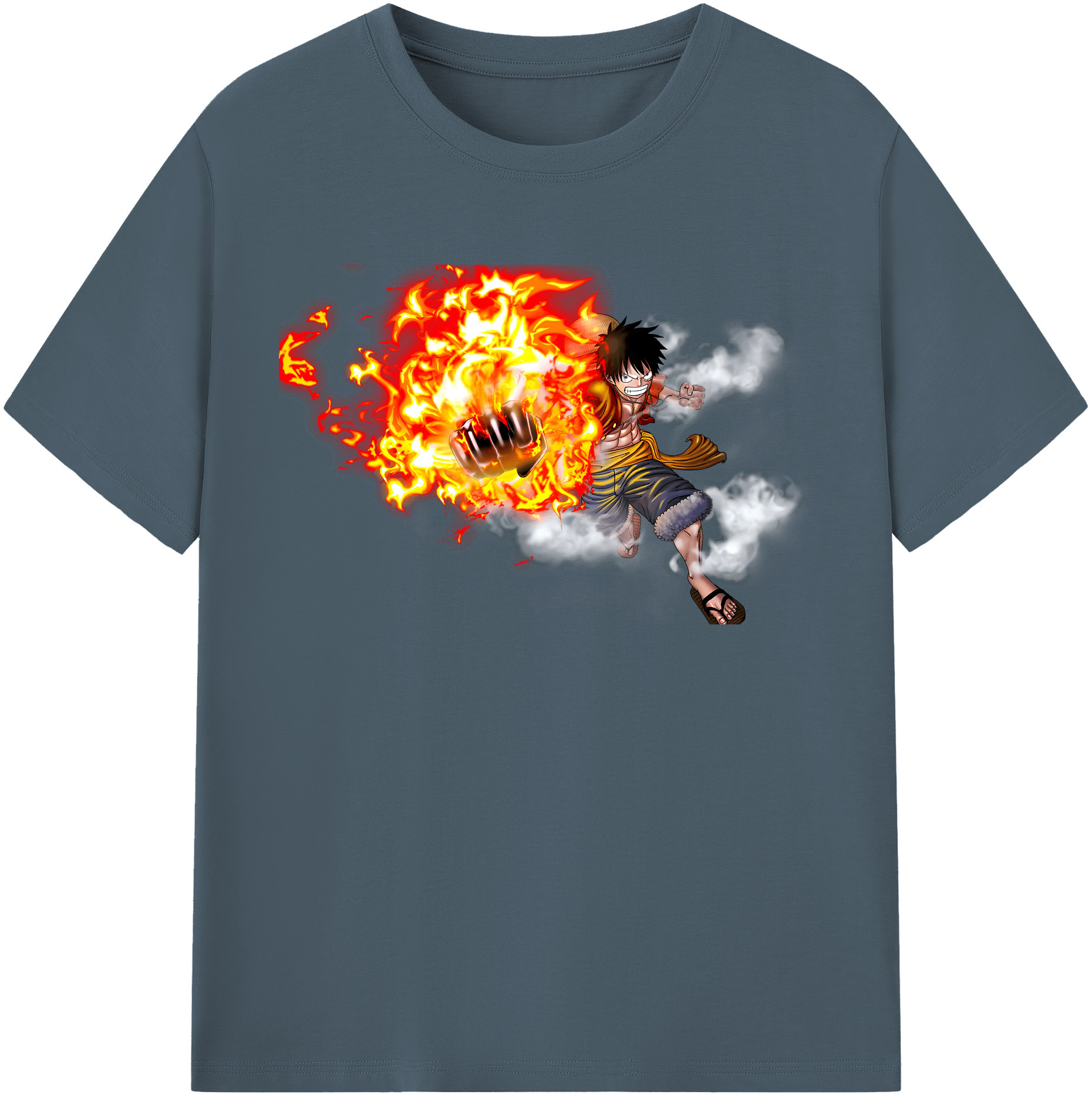 ワンピース モンキー・D・ルフィ ONE PIECE Monkey D. Luffy 綿100％半袖Tシャツ（フロントプリント）
